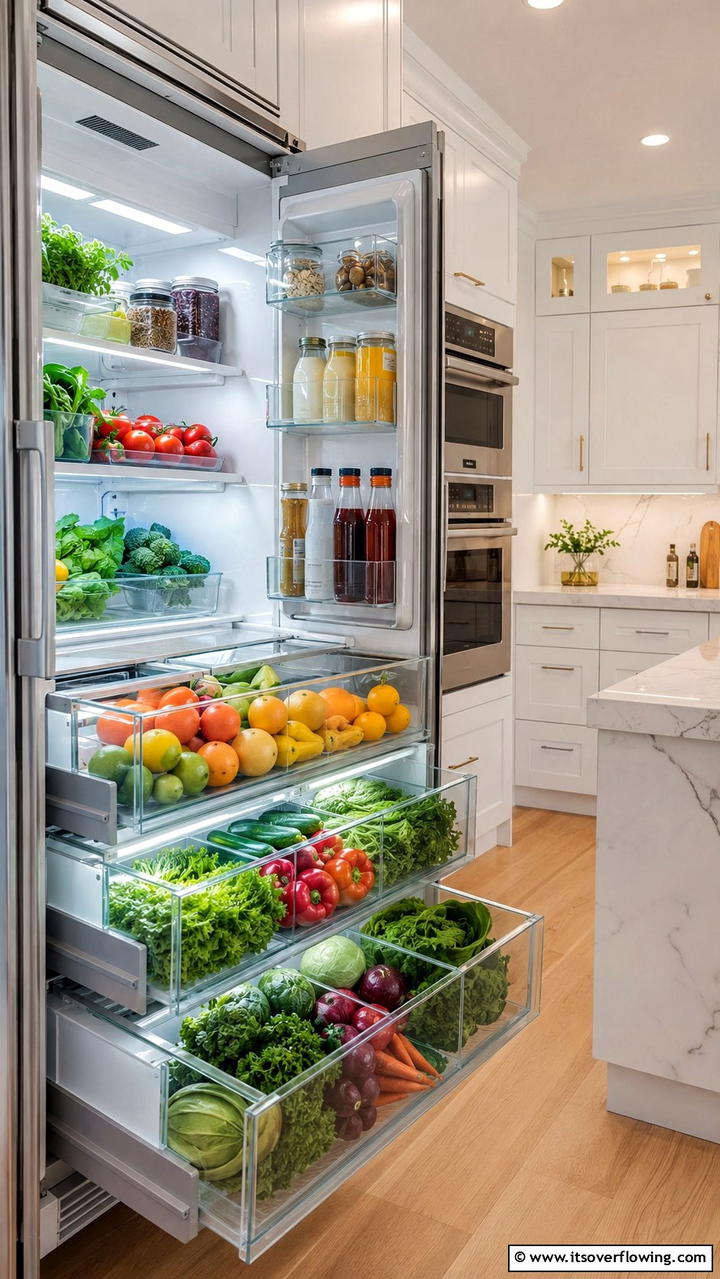 Crisper Drawer Maximization - 30 Fridge Organization Ideas for Efficient Storage