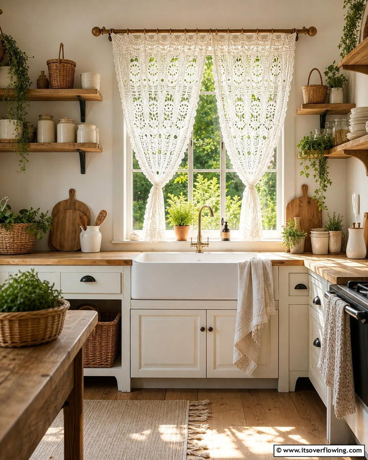 Crochet Curtain Charm - 20 Boho Curtain Ideas to Enhance Your Home’s Style