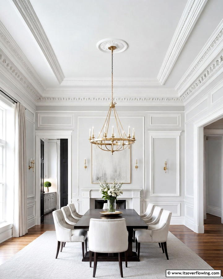 Crown Molding for Architectural Elegance - 25 Parisian Dining Room Ideas for Elegant Spaces