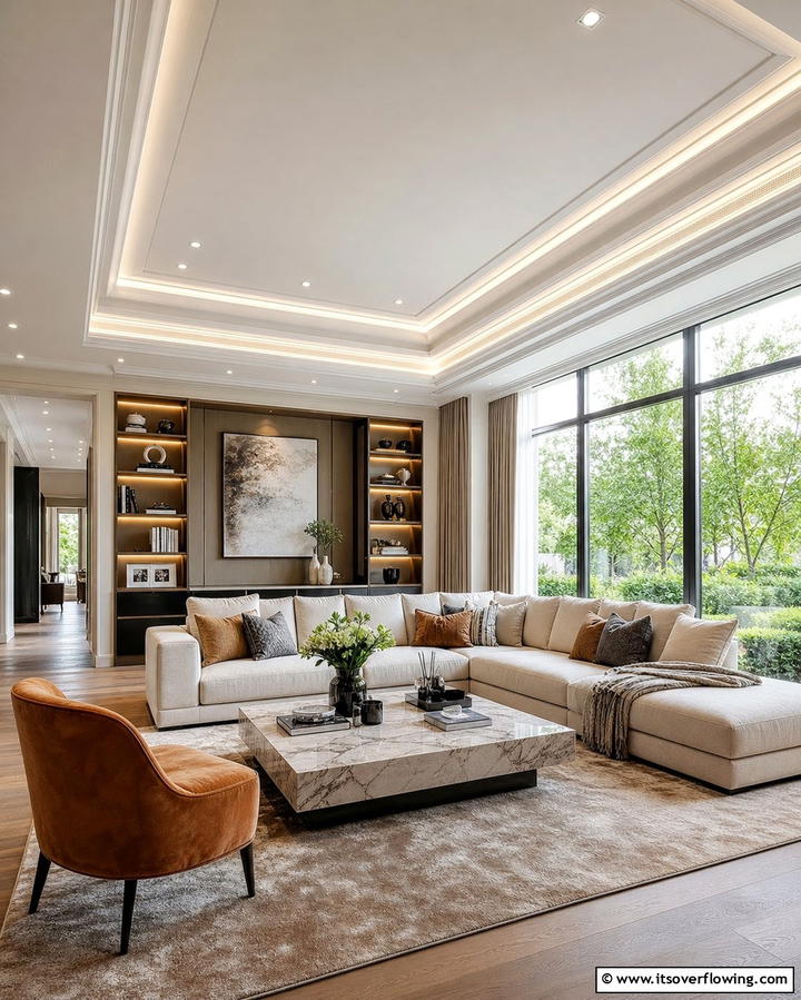Crown Molding with LED Lighting - 25 Elegant Ceiling Trim Ideas to Elevate Your Home