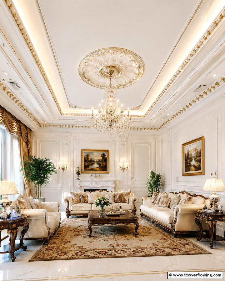 Crowned Elegance Ceiling - 30 Pop Ceiling Design Ideas for Modern Home Interiors