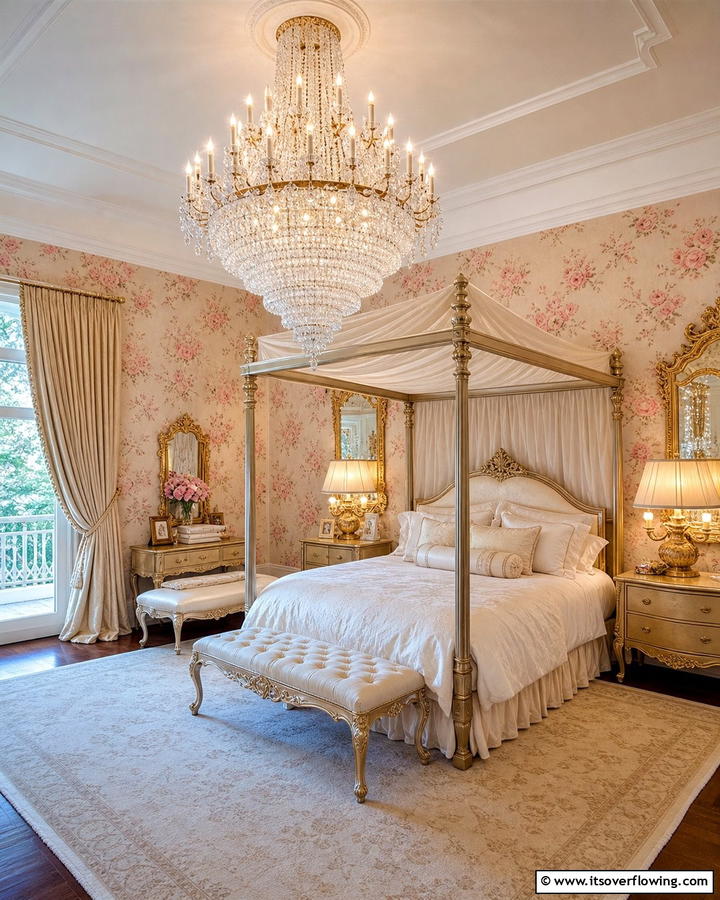 Crystal Chandelier - 20 Blair Waldorf Bedroom Ideas- Chic & Elegant Styles