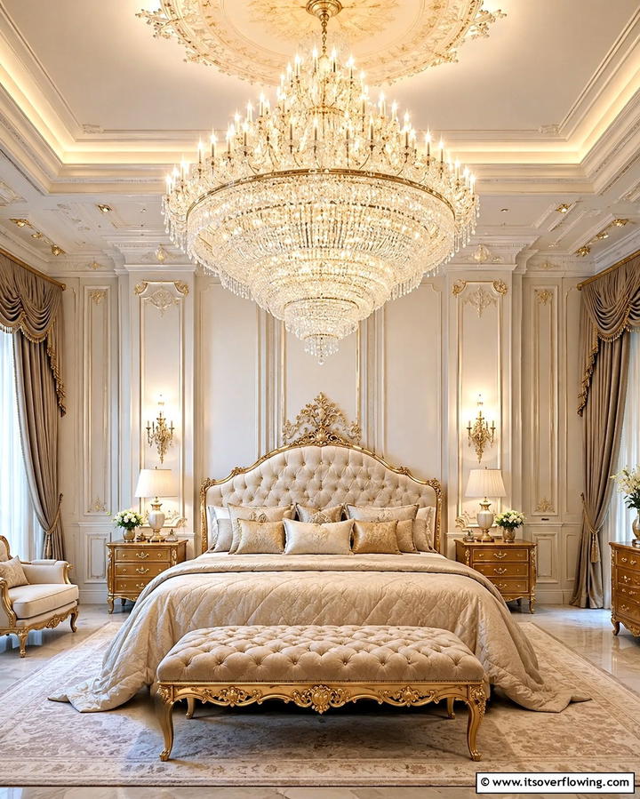 Crystal Chandeliers - 25 Paris-themed Bedroom Ideas for a Romantic Retreat
