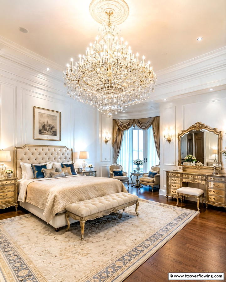 Crystal Chandeliers - 25 Victorian Bedroom Ideas for Timeless Elegance