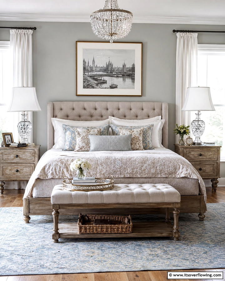 Crystal Table Lamps - 25 Vintage Bedroom Ideas for Timeless Charm & Style