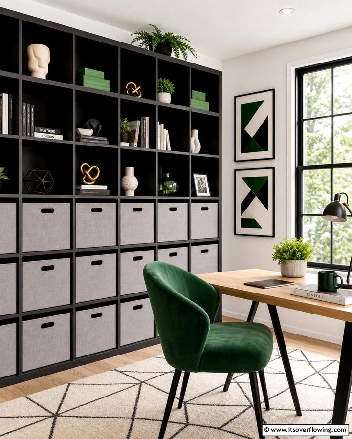 Cube Shelving for Organized Compartments - 25 Office Shelving Ideas to Maximize Storage and Style