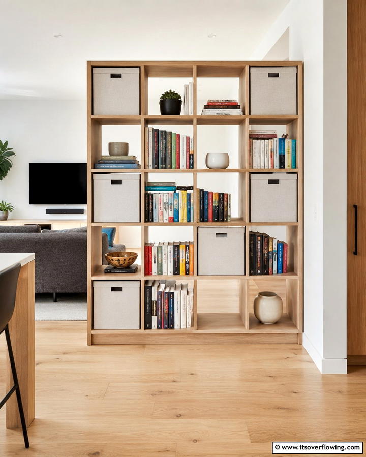 Cube Shelving for Versatile Storage - 25 Living Room Bookshelf Ideas for Stylish Storage