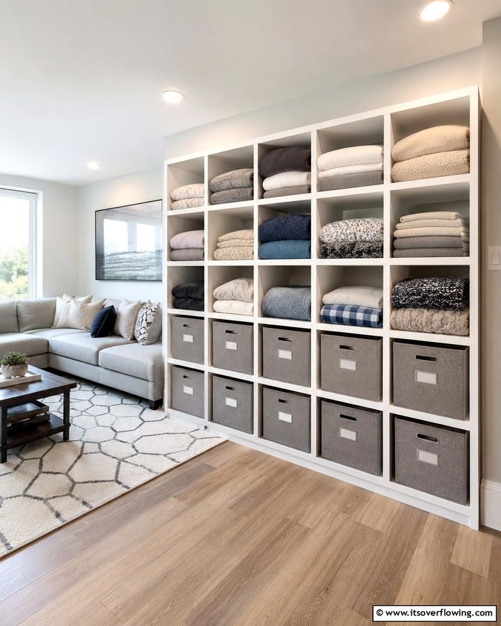 Cube Storage Unit - 25 Creative Blanket Storage Ideas for Cozy Homes