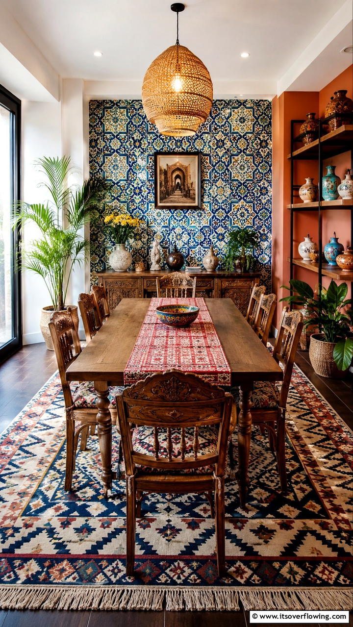 Cultural Fusion Decor - 30 Boho Dining Room Ideas for Eclectic, Free-Spirited Style