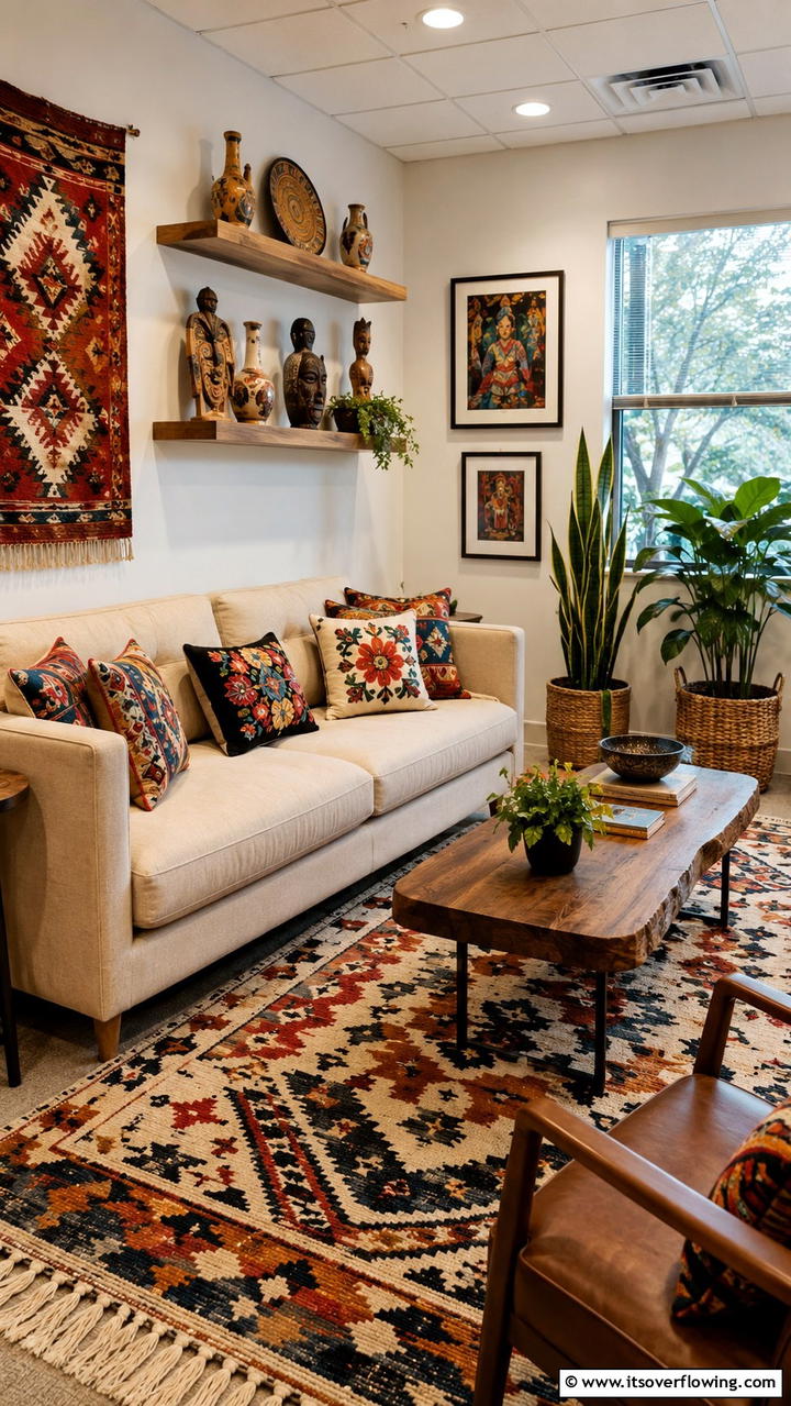 Cultural and Inspirational Accents - 21 Calming Therapist Office Decor Ideas for a Serene Environment