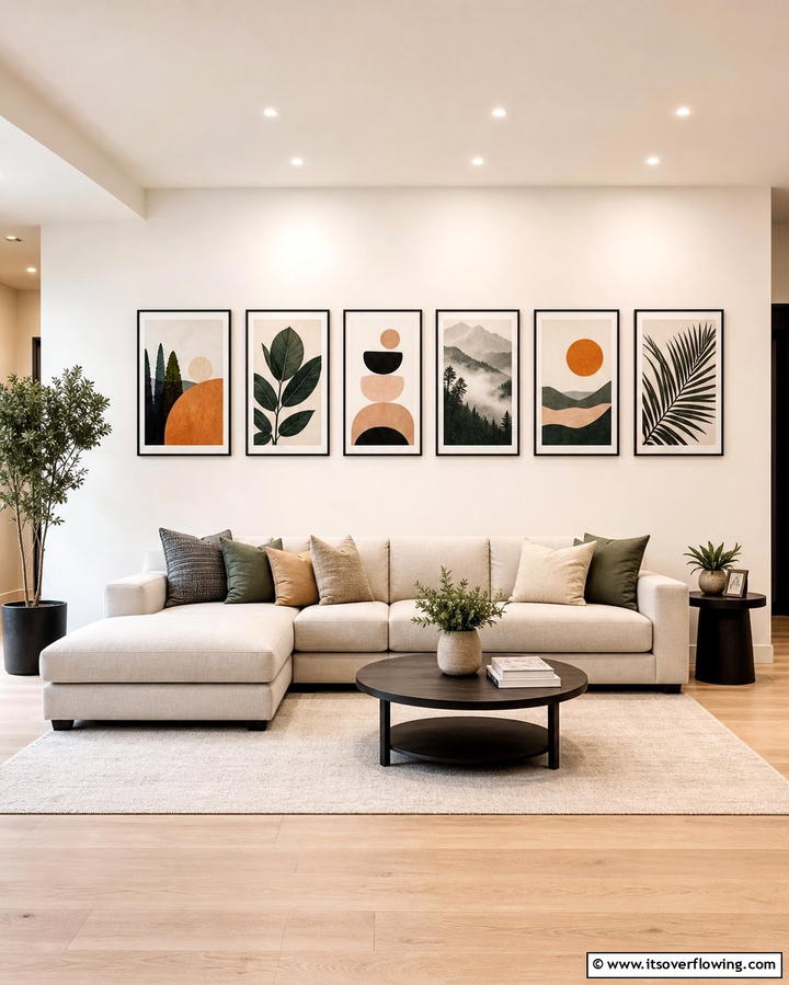 Curated Gallery Walls for Minimal Impact - 30 Minimalist Decorating Ideas for a Clutter-Free Home