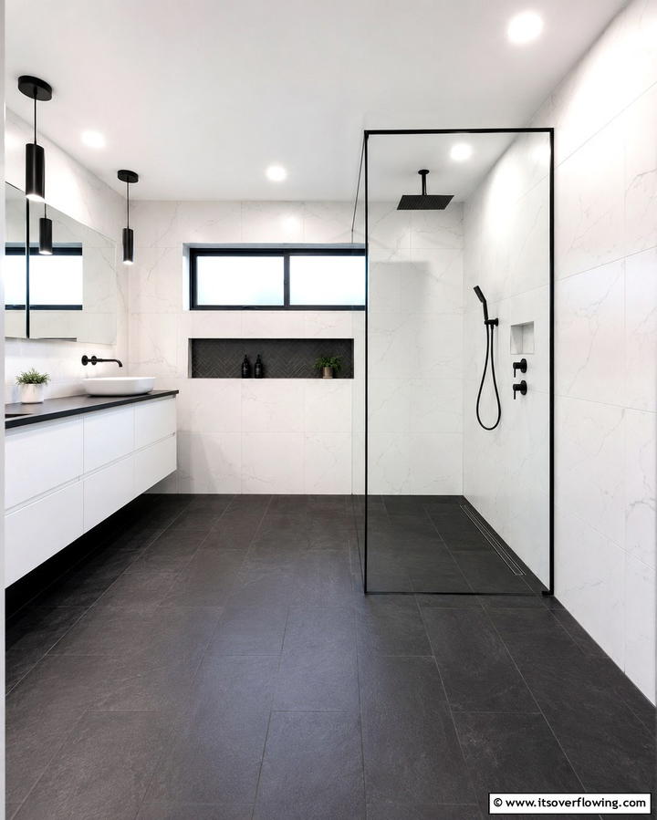 Curbless Shower Design - 25 Small Bathroom Walk-in Shower Ideas for Modern Homes