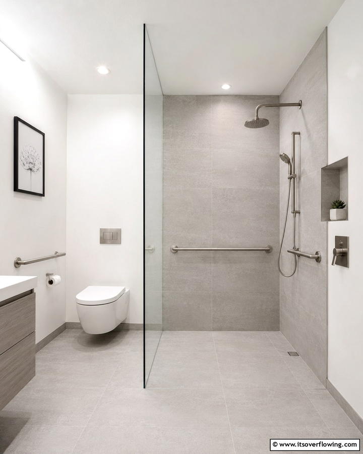 Curbless Shower for a Seamless Look - 25 Small Bathroom Walk-in Shower Ideas for Compact Spaces