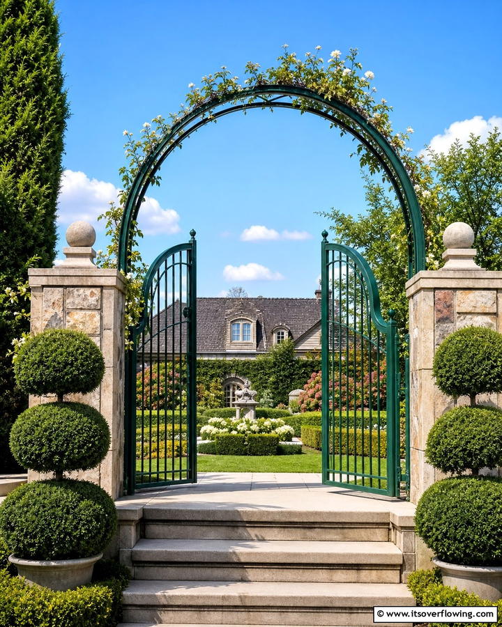 Curved Arch Garden Portal - 30 Garden Gate Ideas- Charming Entrances & DIY Projects