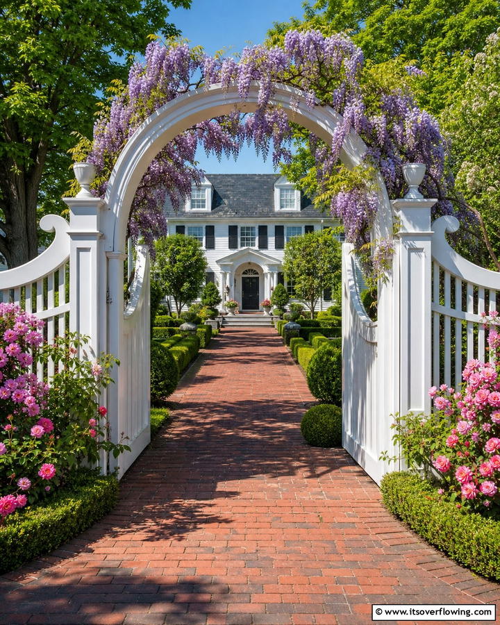 Curved Archway Fence - 21 Front Yard Fence Ideas to Enhance Privacy and Style