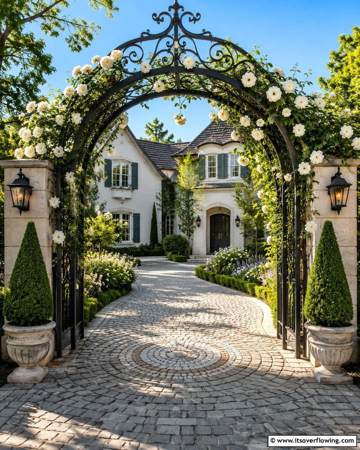 Curved Archway Gate - 30 Inviting Front Gate Designs for Home Entrances