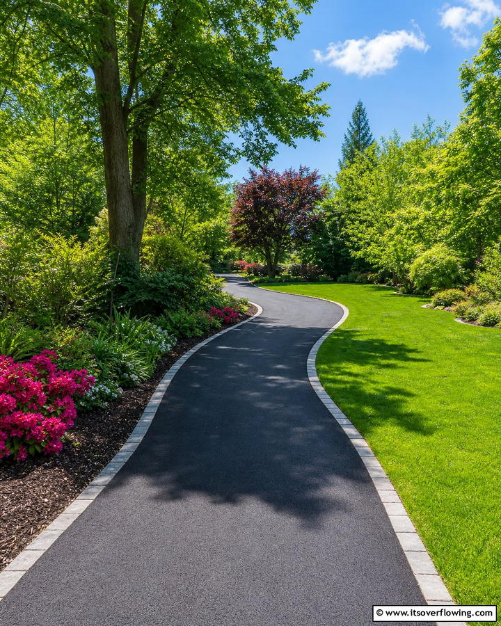 Curved Asphalt Pathways - 20 Asphalt Walkway Ideas for Durable Pathways