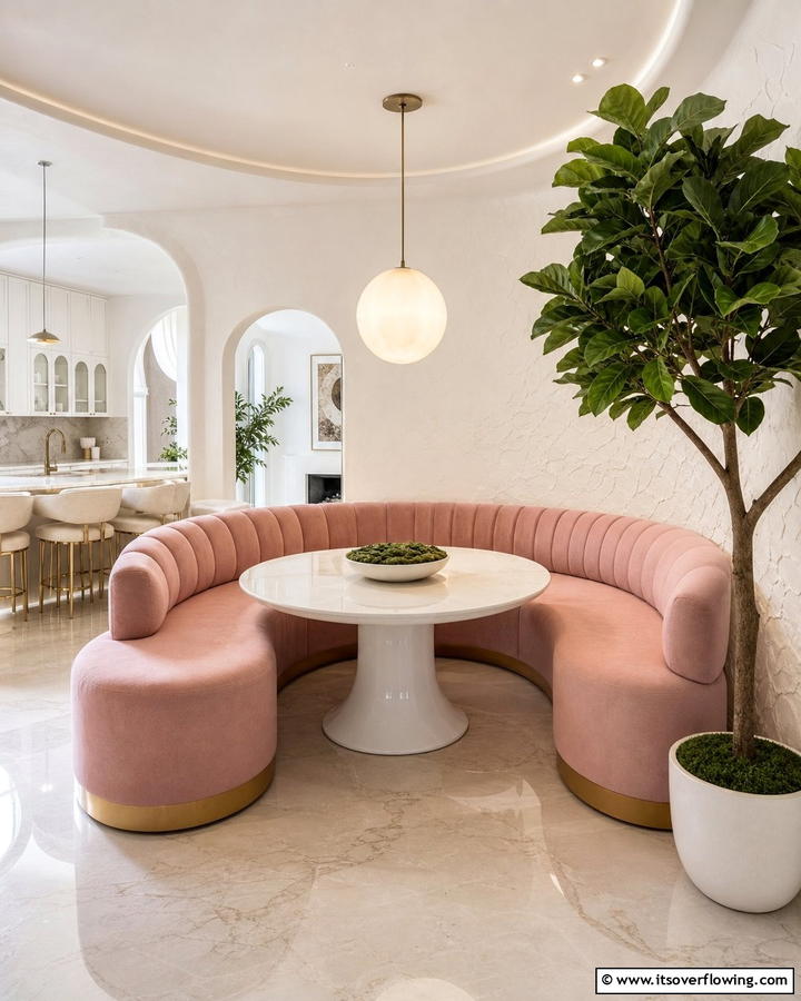Curved Banquette Design - 21 Banquette Seating Ideas for Stylish & Functional Dining Spaces