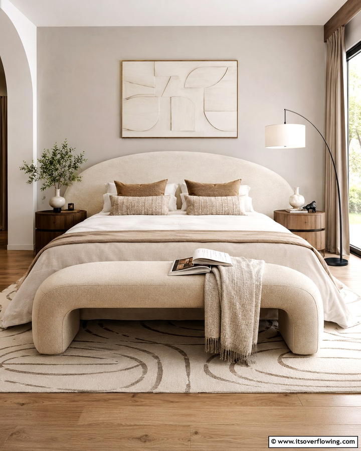 Curved Bench Design - 25 Stunning Bedroom Bench Ideas for a Cozy Retreat