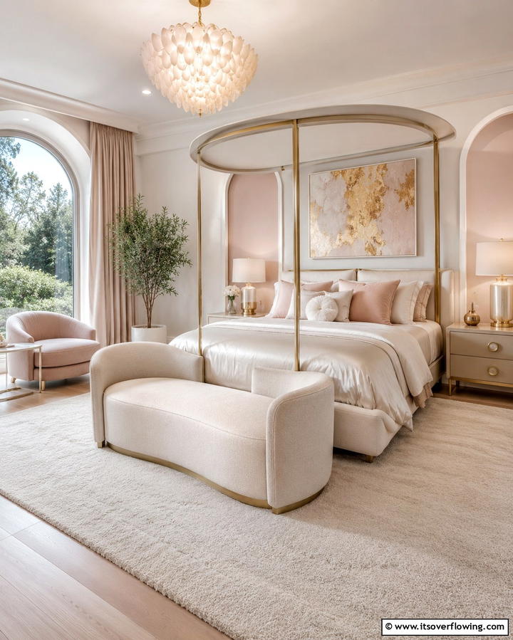 Curved Bench for an Elegant Silhouette - 25 Stunning Bedroom Bench Ideas for a Cozy Retreat