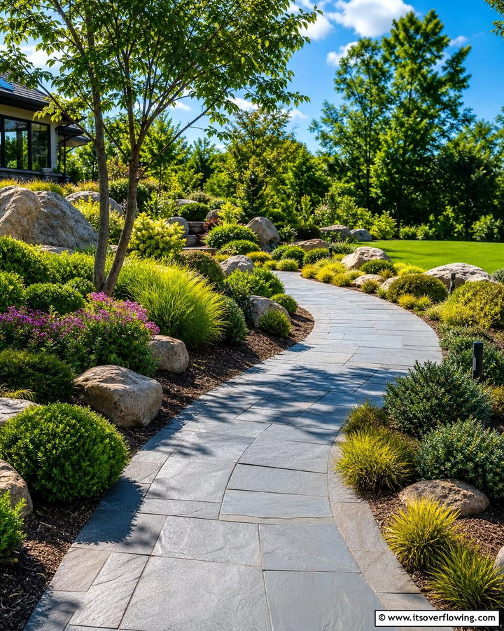 Curved Bluestone Pathway - 25 Bluestone Walkway Ideas for Your Garden