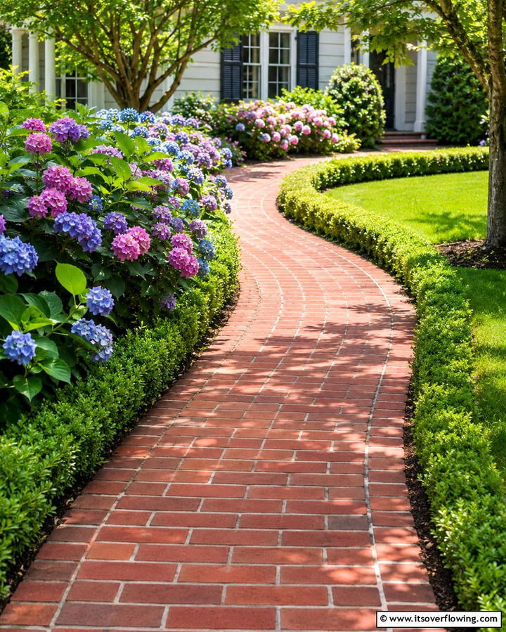 Curved Brick Pathways for a Timeless Look - 25 Paver Walkway Ideas to Enhance Your Outdoor Space