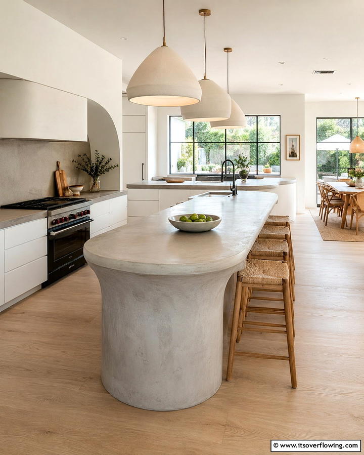 Curved Concrete Countertops - 25 Concrete Countertop Ideas for a Durable and Stylish Kitchen