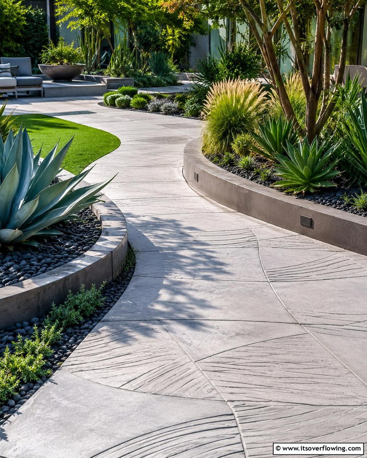 Curved Concrete Walkways - 25 Curved Walkway Ideas for a Charming Garden Path