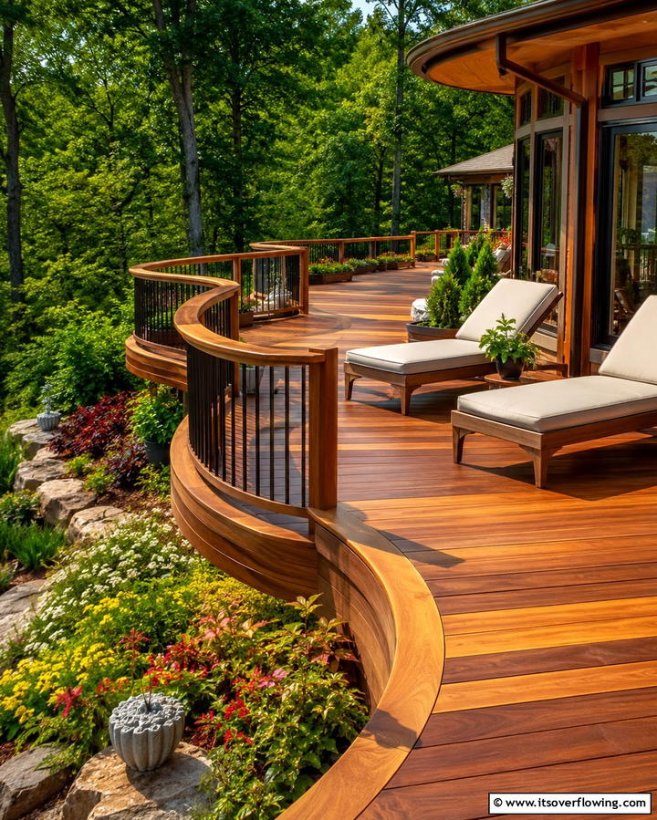 Curved Decks - 25 Wood Deck Ideas for Outdoor Living Spaces