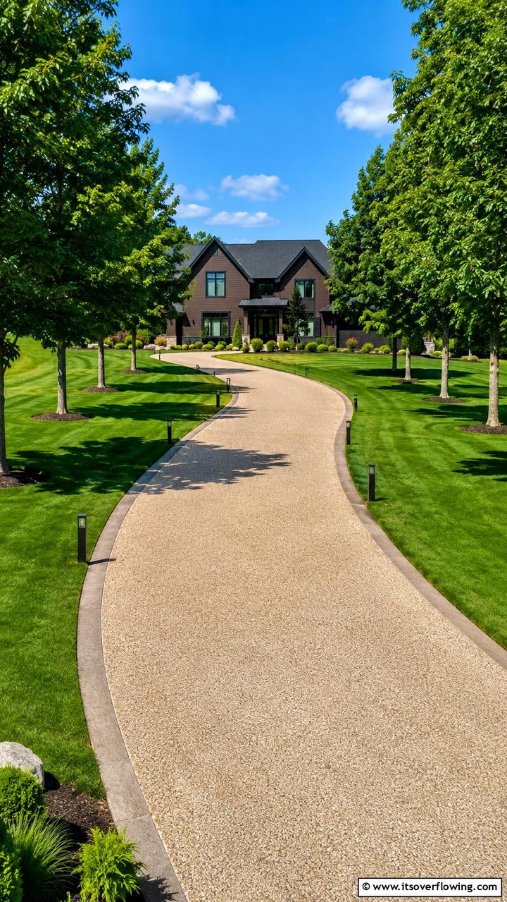 Curved Driveway Elegance - 30 Dark Brown House With Black Trim Exterior Design Ideas