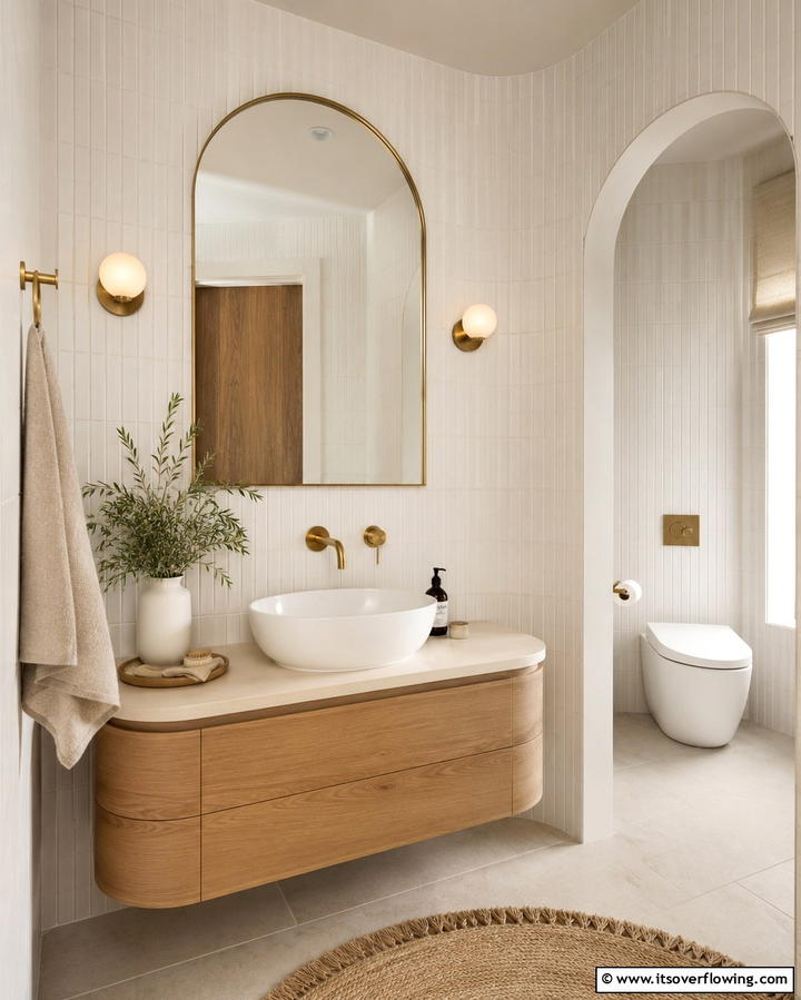 Curved Fixtures - 25 Hall Bathroom Ideas for Small and Functional Spaces