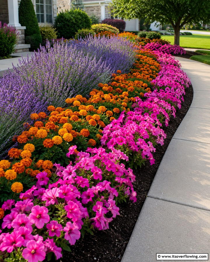 Curved Flower Bed Design - 30 Front Yard Flower Bed Ideas for Curb Appeal Boost