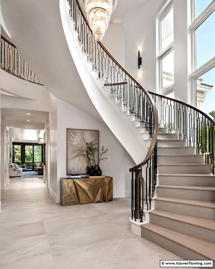 Curved Form Staircase - 30 Modern Staircase Ideas- Sleek & Architectural Designs