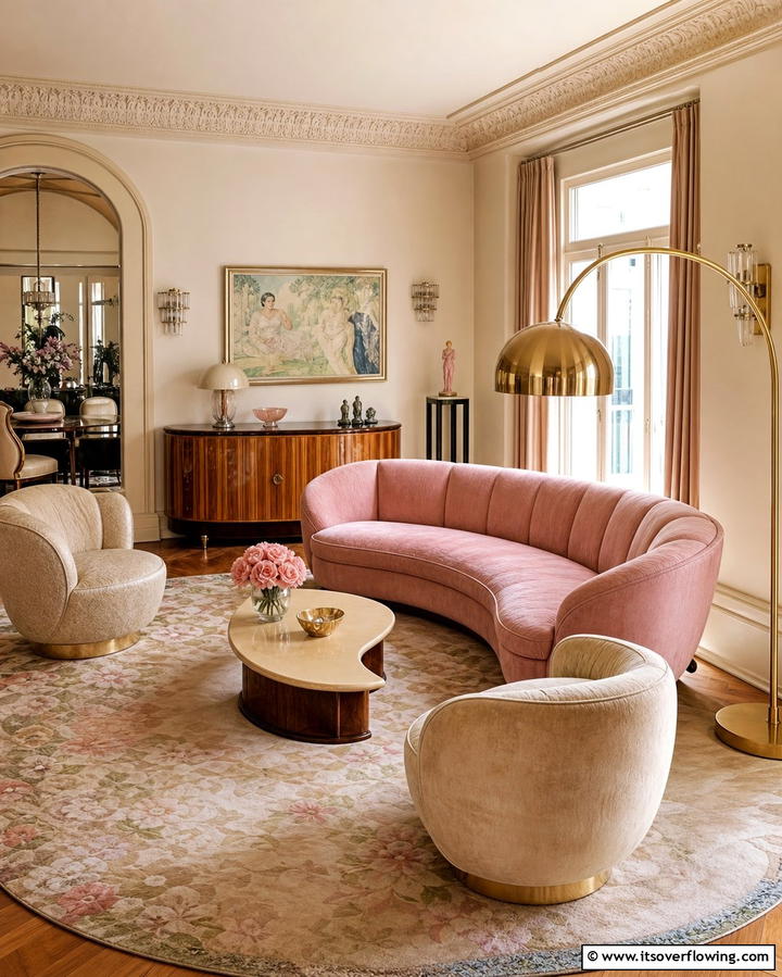 Curved Furniture Silhouettes - 25 Vintage 1930s Living Room Design Ideas for Nostalgia