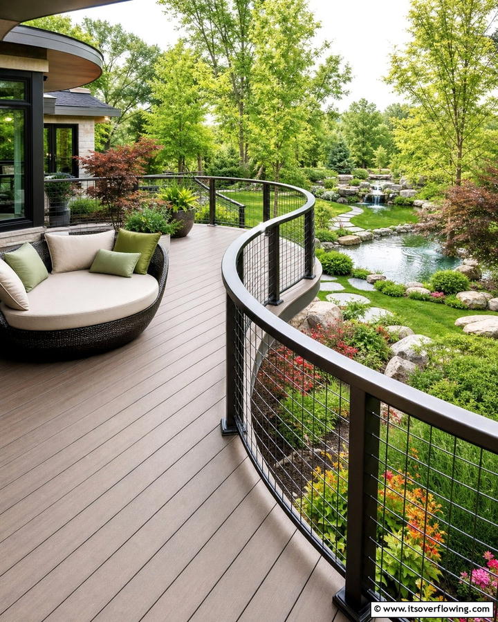 Curved Hog Wire Deck Railing - 20 Hog Wire Deck Railing Ideas for Rustic Charm