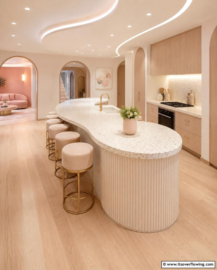 Curved Island with Seating - 25 Kitchen Island Ideas With Seating for Functionality