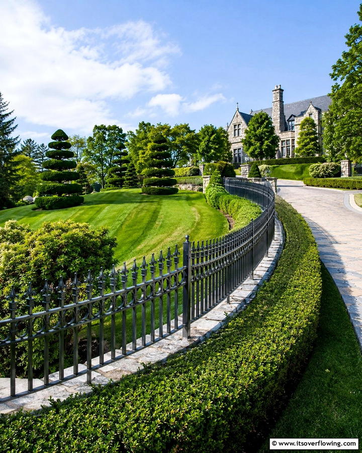 Curved Ornamental Fence - 30 Decorative Fence Ideas to Enhance Your Yard’s Aesthetic