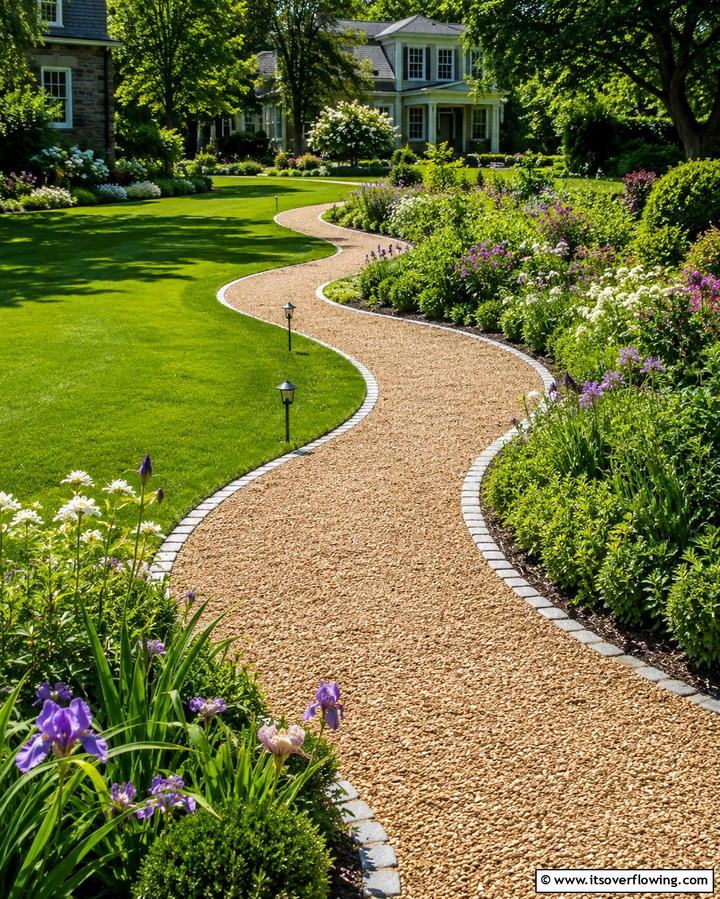 Curved Pea Gravel Pathway - 25 Pea Gravel Walkway Ideas for a Charming Garden Path