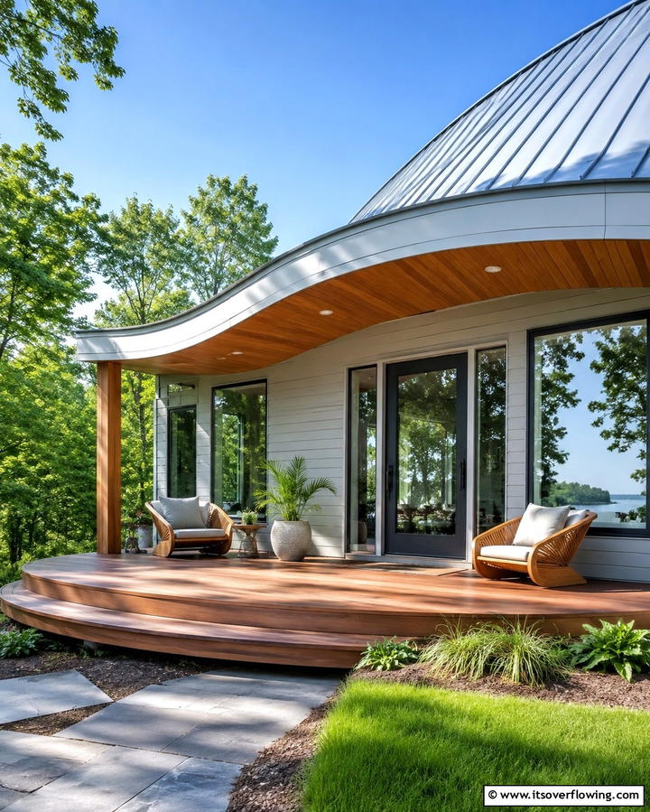 Curved Roof for a Unique LookOne - 25 Front Porch Roof Ideas- Enhance Your Home’s Curb Appeal