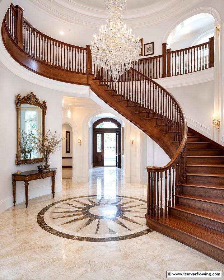 Curved Staircase - 30 Wooden Staircase Ideas for Modern and Rustic Homes