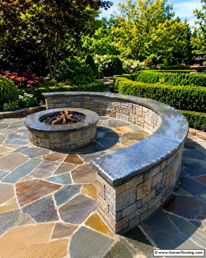 Curved Stone Seating - 25 Fire Pit Seating Ideas to Enhance Your Outdoor Space