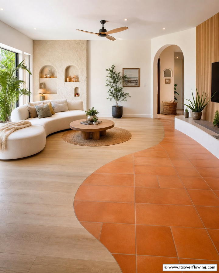 Curved Transitions for Creative Flow - 20 Floor Transition Ideas for a Seamless Look
