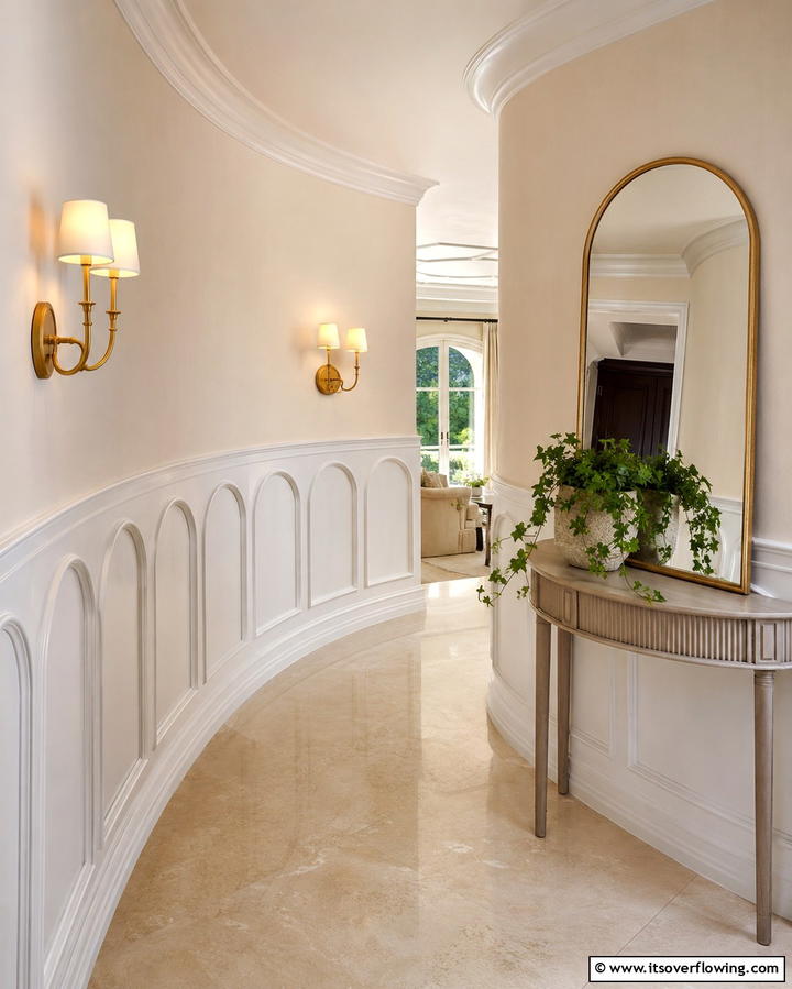 Curved Wainscoting for a Unique Touch - 20 Creative Wainscoting Entryway Ideas to Welcome Guests