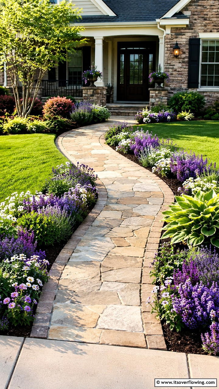 Curved Walkway Appeal - 30 Front Yard Landscaping Ideas for Stunning Curb Appeal