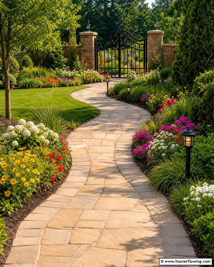 Curved Walkway Charm - 21 Hardscape Ideas to Revamp Your Outdoor Spaces