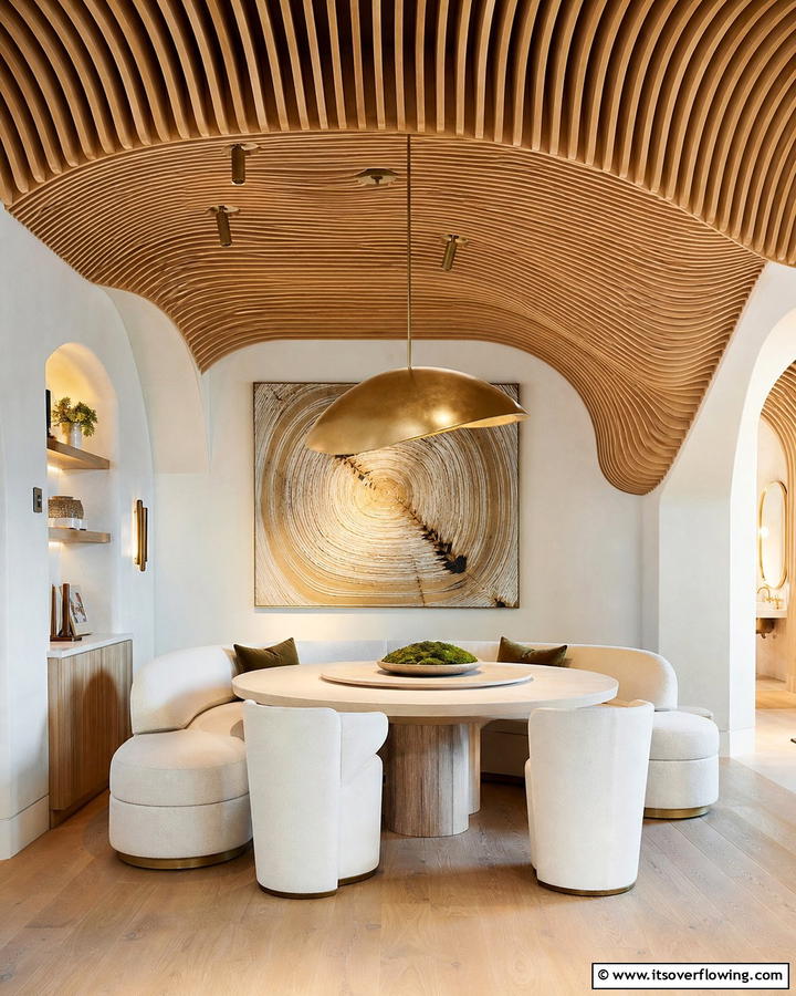 Curved Wood Slat Ceiling Detail - 30 Wood Slat Ceiling Ideas for Textured Modern Interiors