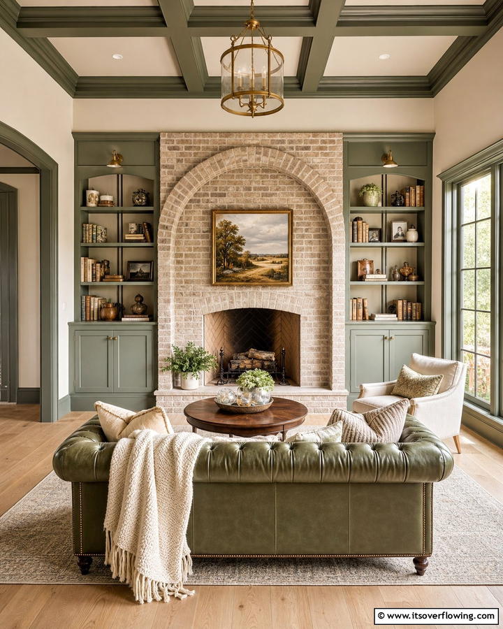 Custom Brick Archway - 21 Rustic Brick Fireplace Ideas for Warm Living Rooms