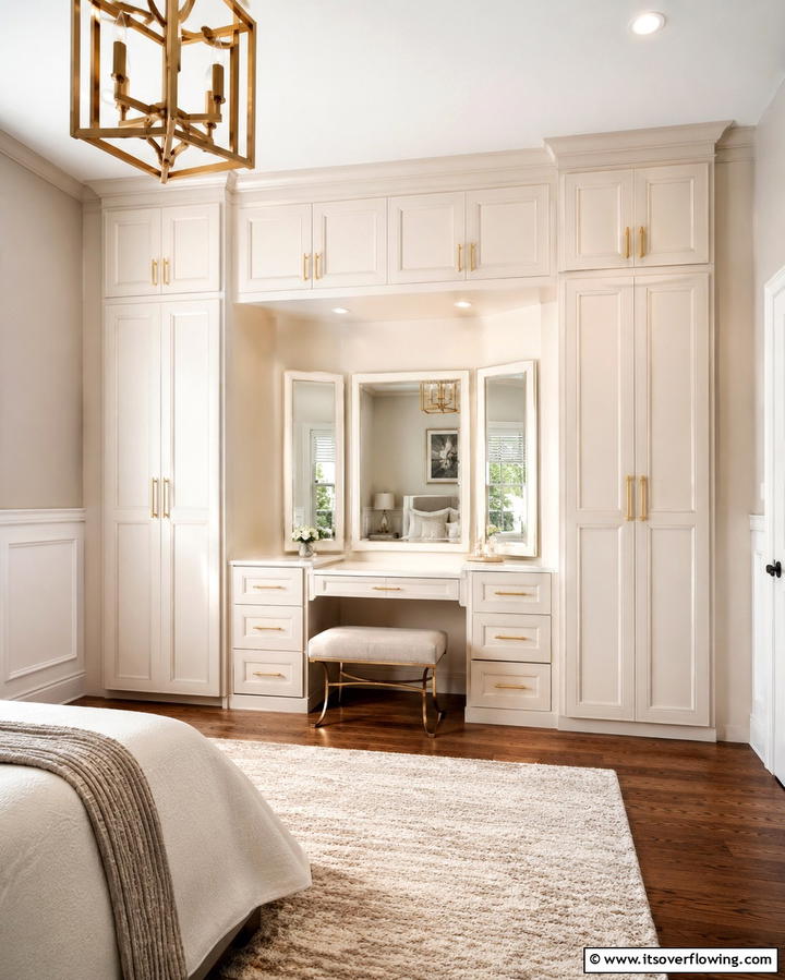 Custom Built In Vanity Unit - 30 Bedroom Vanity Ideas for Chic and Functional Dressing Areas