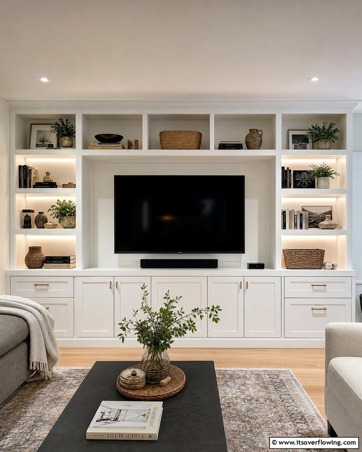 Custom Built in Cabinets - 30 Basement Furniture Ideas for Functional Living Spaces