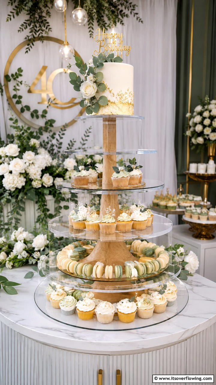 Custom Cake Display Stand - 30 Birthday Decoration Ideas for Memorable Celebrations